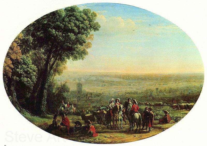 Claude Lorrain Belagerung von La Rochelle durch die Truppen Ludwigs XIII., Oval Germany oil painting art